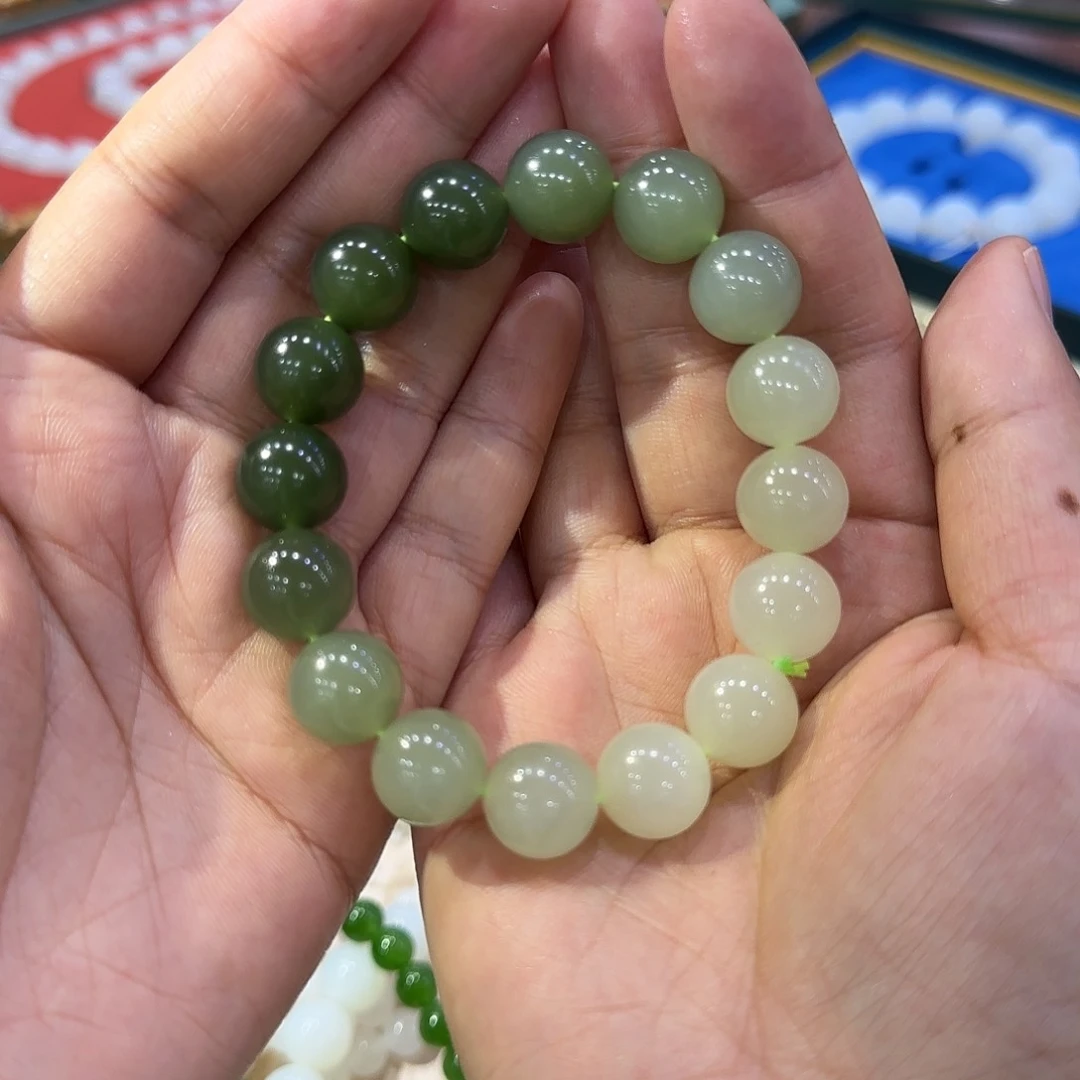 和田玉手链未镶嵌卡12