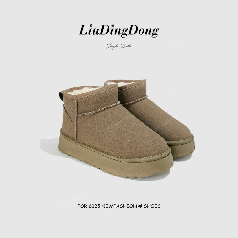 【刘叮咚女鞋】加绒雪地靴女外穿厚底2024秋冬季新款雪地棉