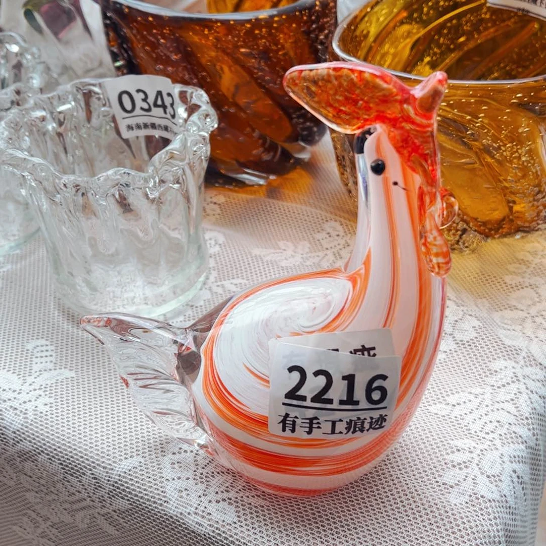 琉璃2216有手工痕迹 花瓶摆件高14