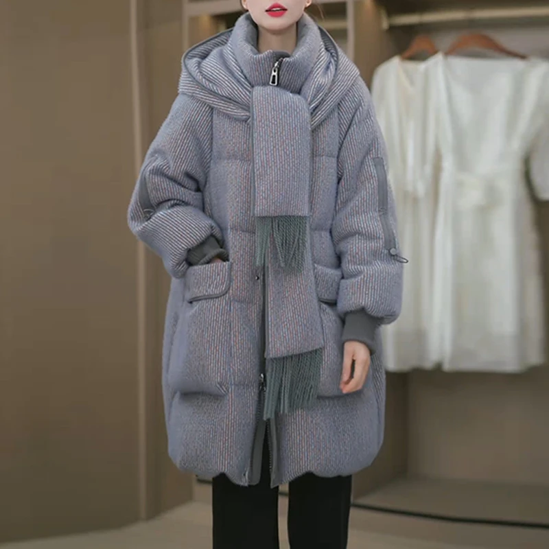 奢华优雅慵懒风减龄百搭保暖长袖外套女2025冬季新款小众洋气棉服