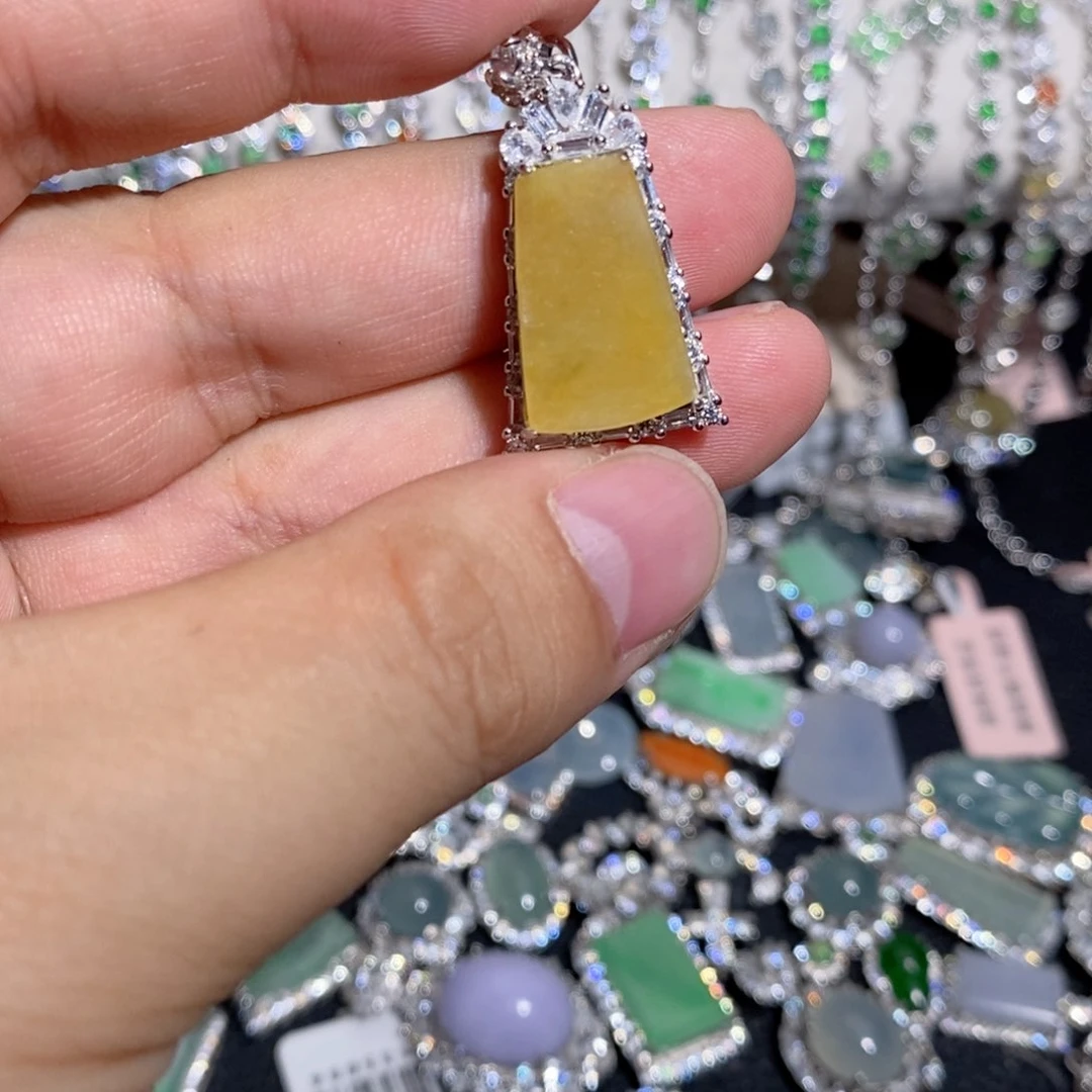 翡翠银S925镶嵌颈饰k k k k