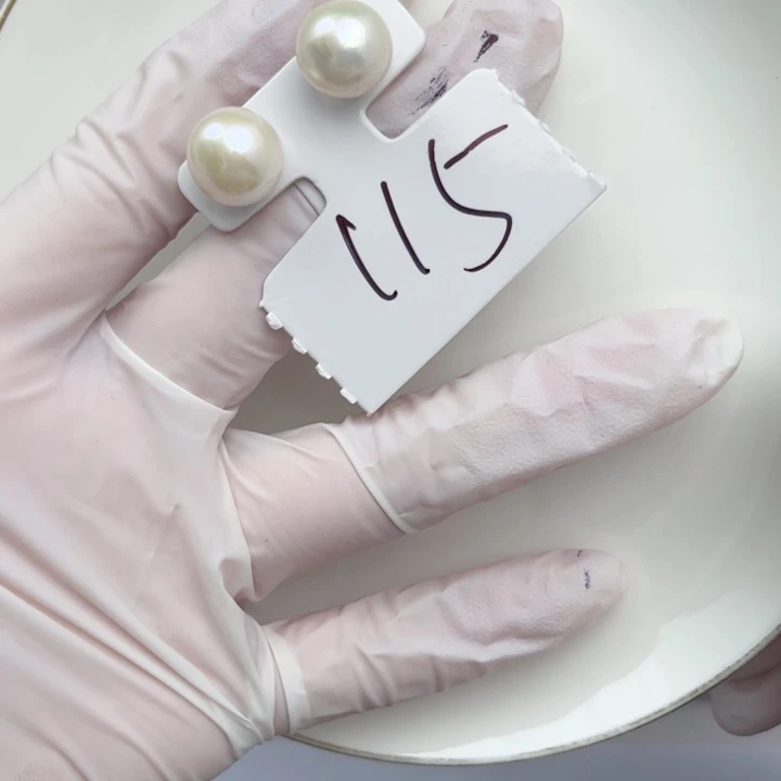 淡水珍珠耳饰银S925镶嵌