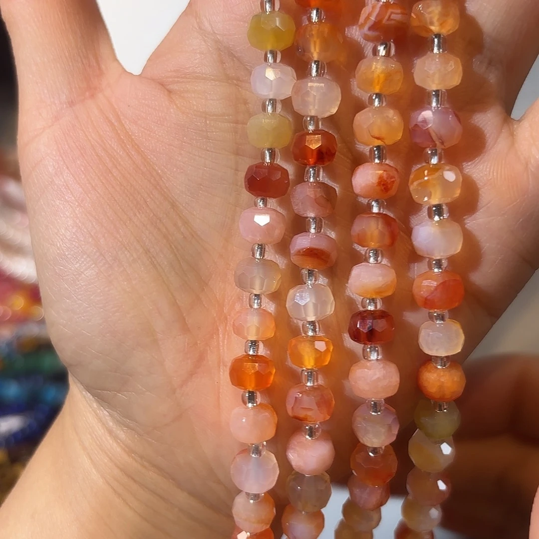 玛瑙/玉髓未镶嵌珠宝半成品波斯湾玛瑙卡6-8一条