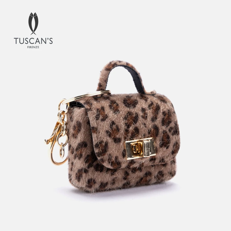 TUSCAN'S时尚复古豹纹可爱小零钱包耳机包箱包配件