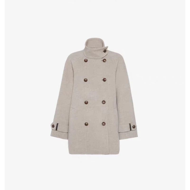 【大贤家】休闲宽松羊毛羊绒大衣