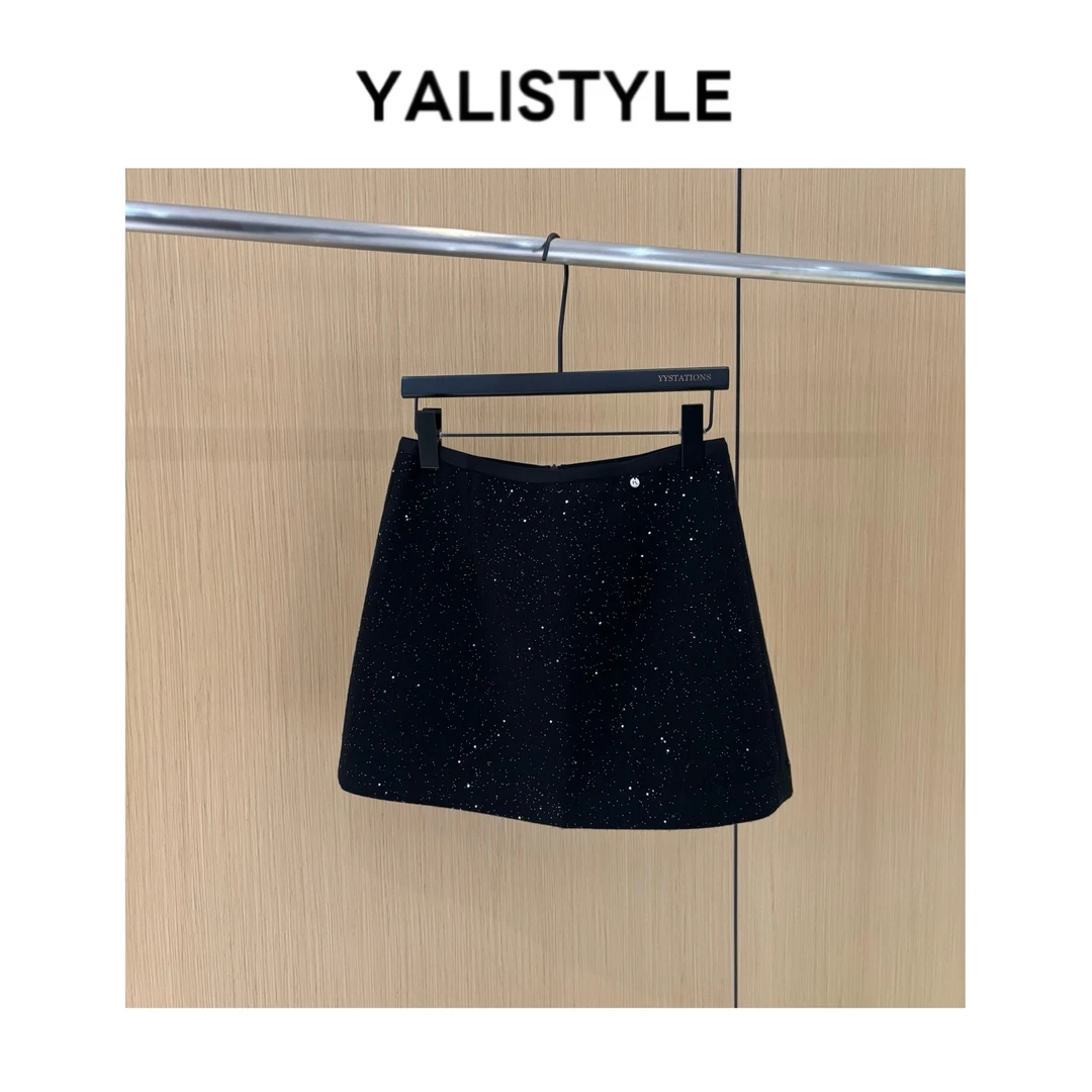 YL STYLE 【星光裙！】高级感重工亮闪闪A字短裙-0301