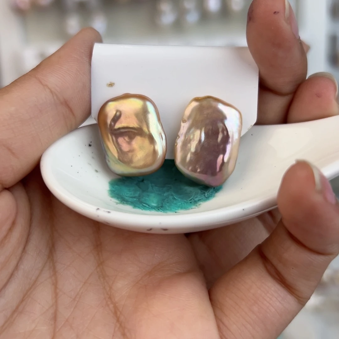 淡水珍珠耳饰银S925镶嵌