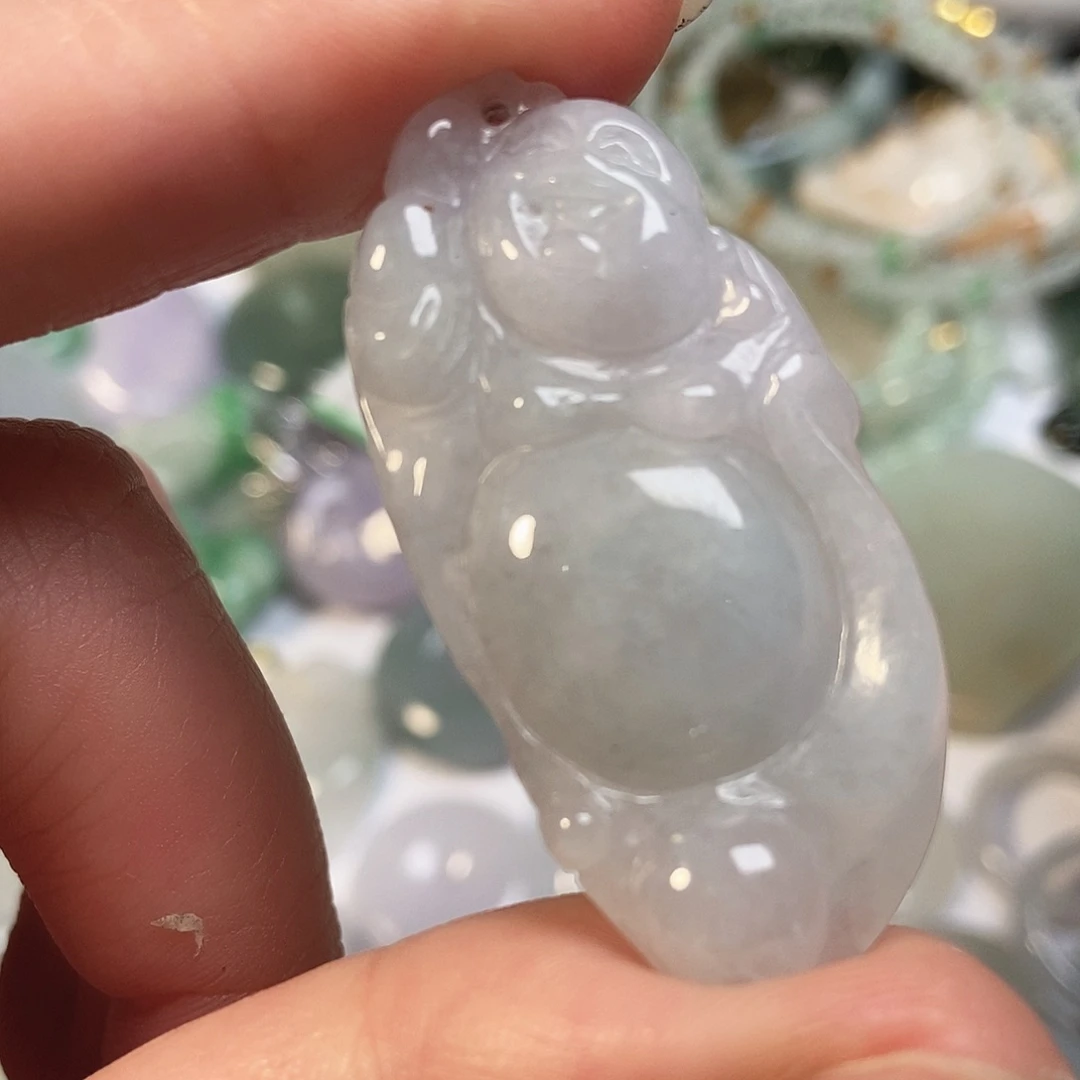 翡翠未镶嵌挂件智慧佛