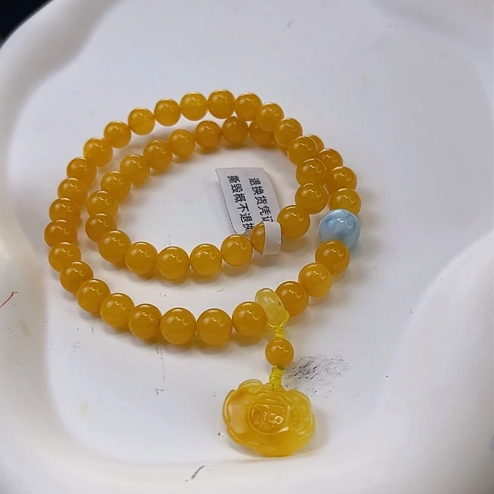 蜜蜡手链未镶嵌琳*7蜜蜡