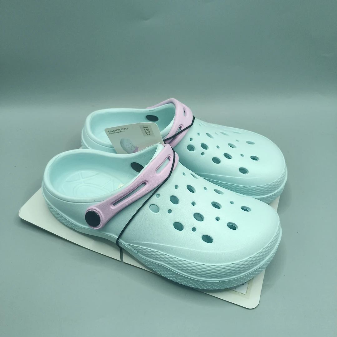 外贸原单夏季男女童洞洞鞋休闲透气包头沙滩EVA耐穿易打理微瑕疵