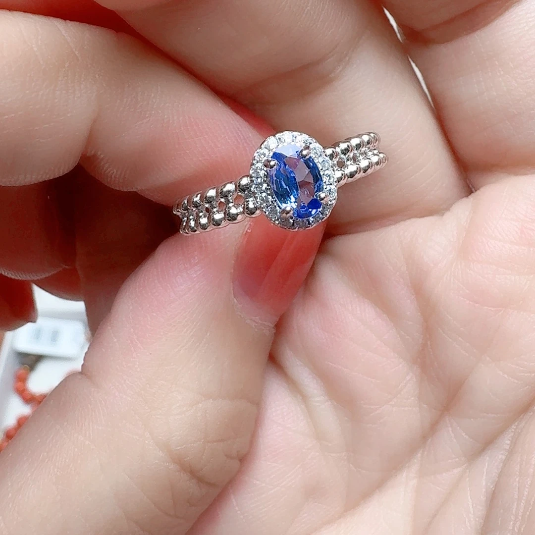 坦桑石戒指银S925镶嵌