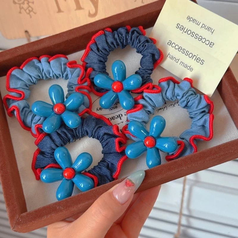 韩系小众设计感小花发绳简约百搭时尚发圈高弹力马尾丸子头发绳