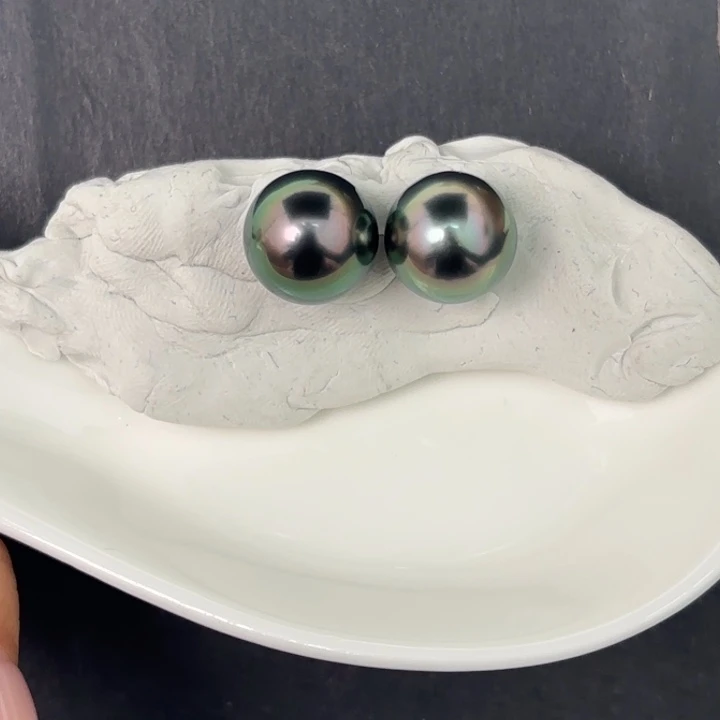 定制海水珍珠未镶嵌裸珠11-12大溪地两颗