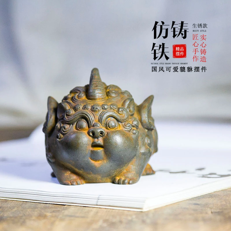 创意国风可爱招财貔貅纯手工装饰品桌面摆件古风造型摆设
