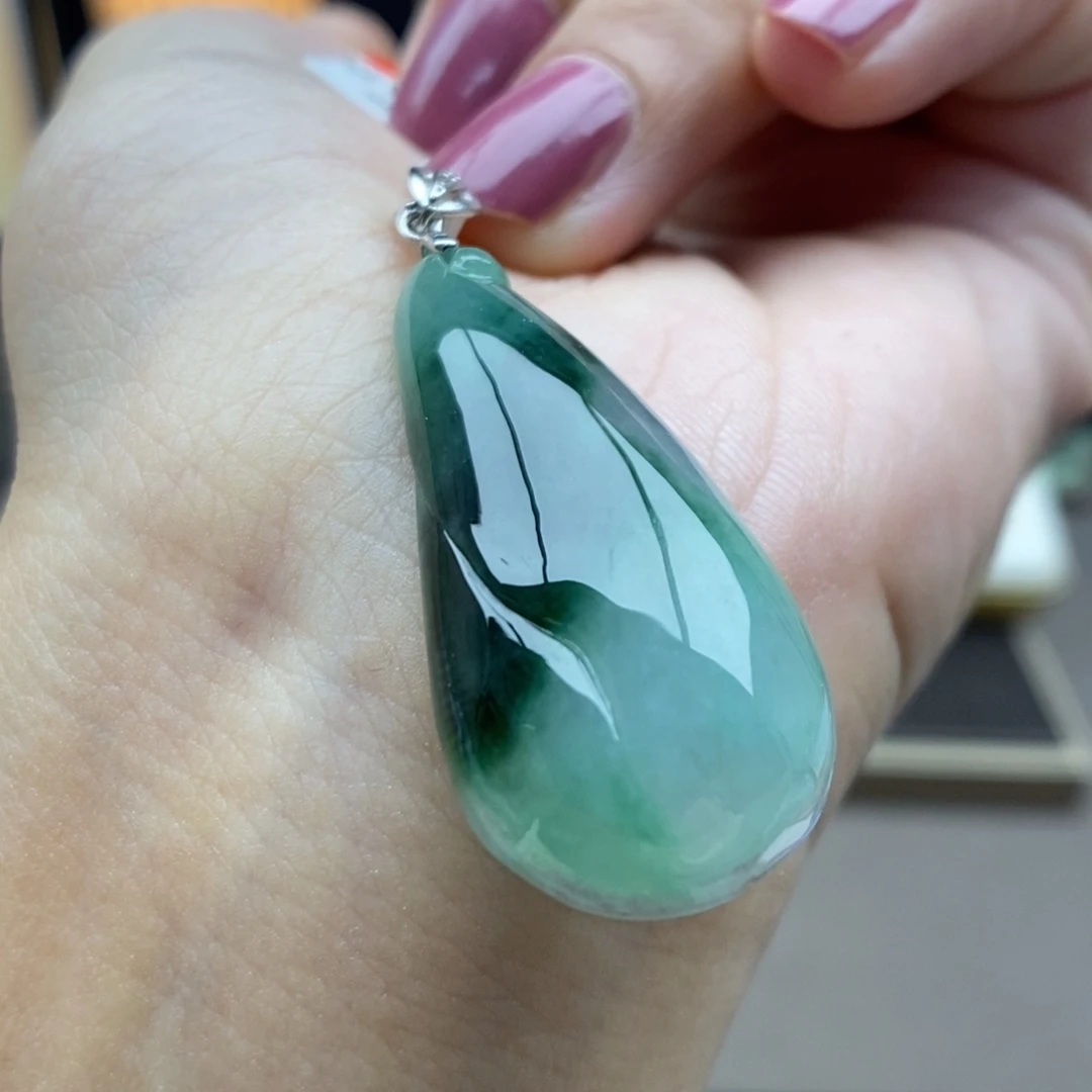 翡翠银S925镶嵌颈饰吊坠60