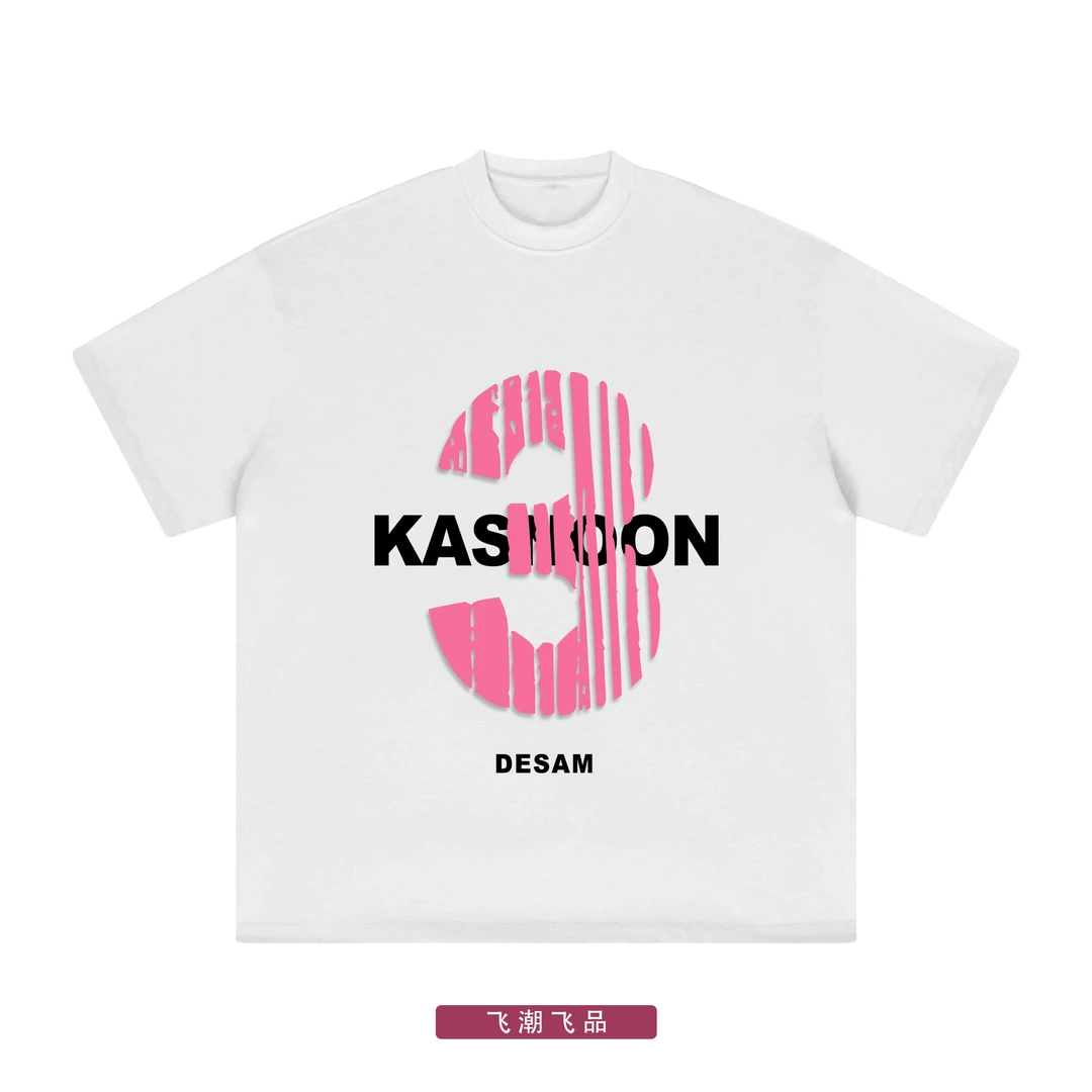 手绘数字3印花短袖夏季潮流T恤情侣-SZ002