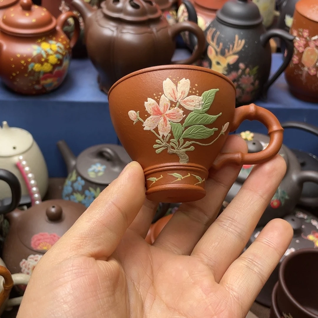 红泥茶杯紫砂主人杯80cc