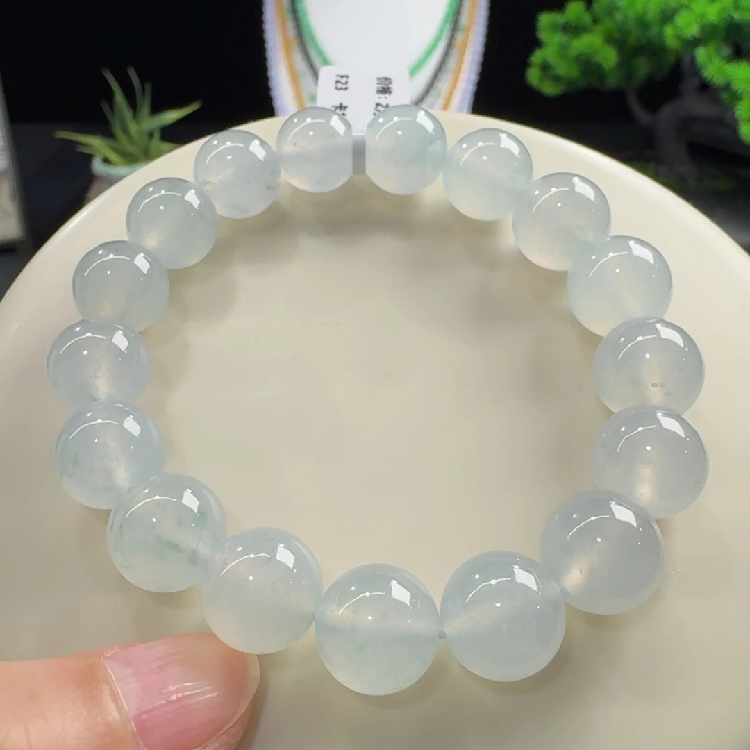 翡翠未镶嵌手链冰胶果冻木纳单圈12.3-13.2mm