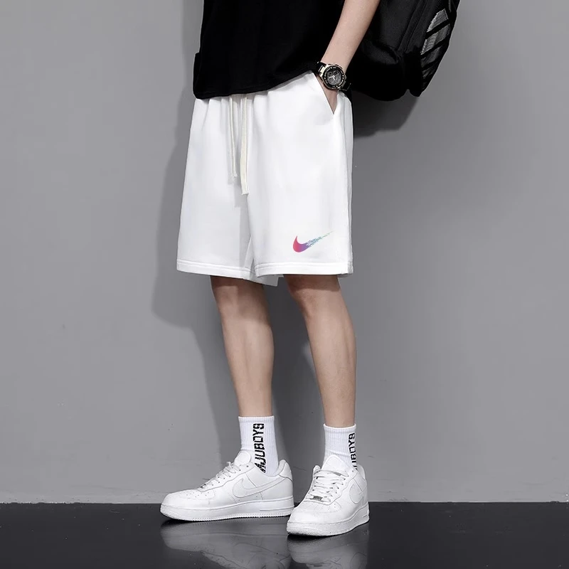 正品奥莱纯棉休闲短裤男夏季新款宽松男生美式黑色运动五分裤