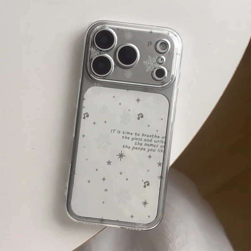 高级透明雪花音乐适用iPhone17/16手机壳苹果15华为vivo小米oppo