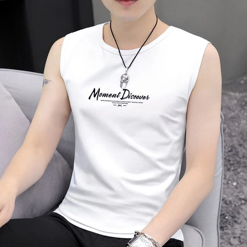 无袖背心新款夏季T恤男士汗衫坎肩休闲速干薄款运动打底潮流健身