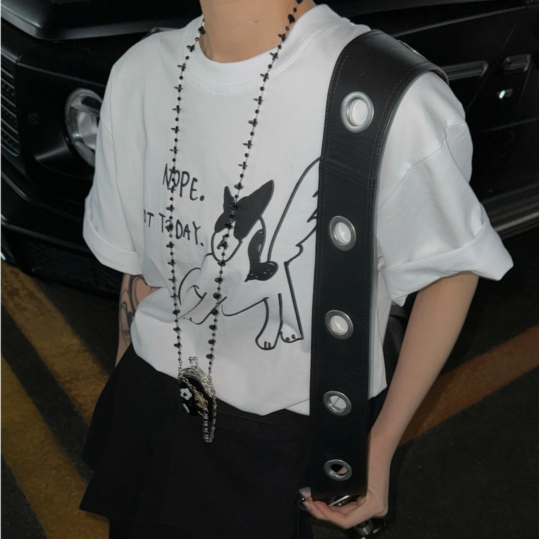 HELLOTANGO《摆烂宣言》时尚趣味手绘设计图案休闲T恤552315#