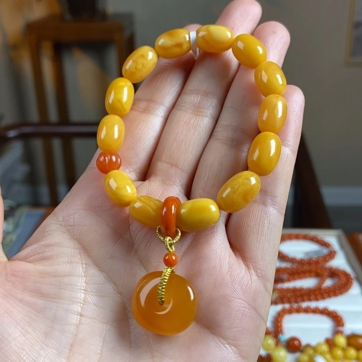 琥珀颈饰未镶嵌蜜蜡手串9