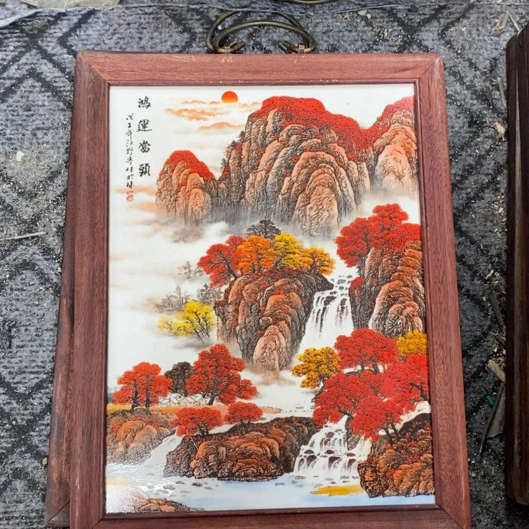 瓷37*28*1景德镇瓷板画柴窑烧制
