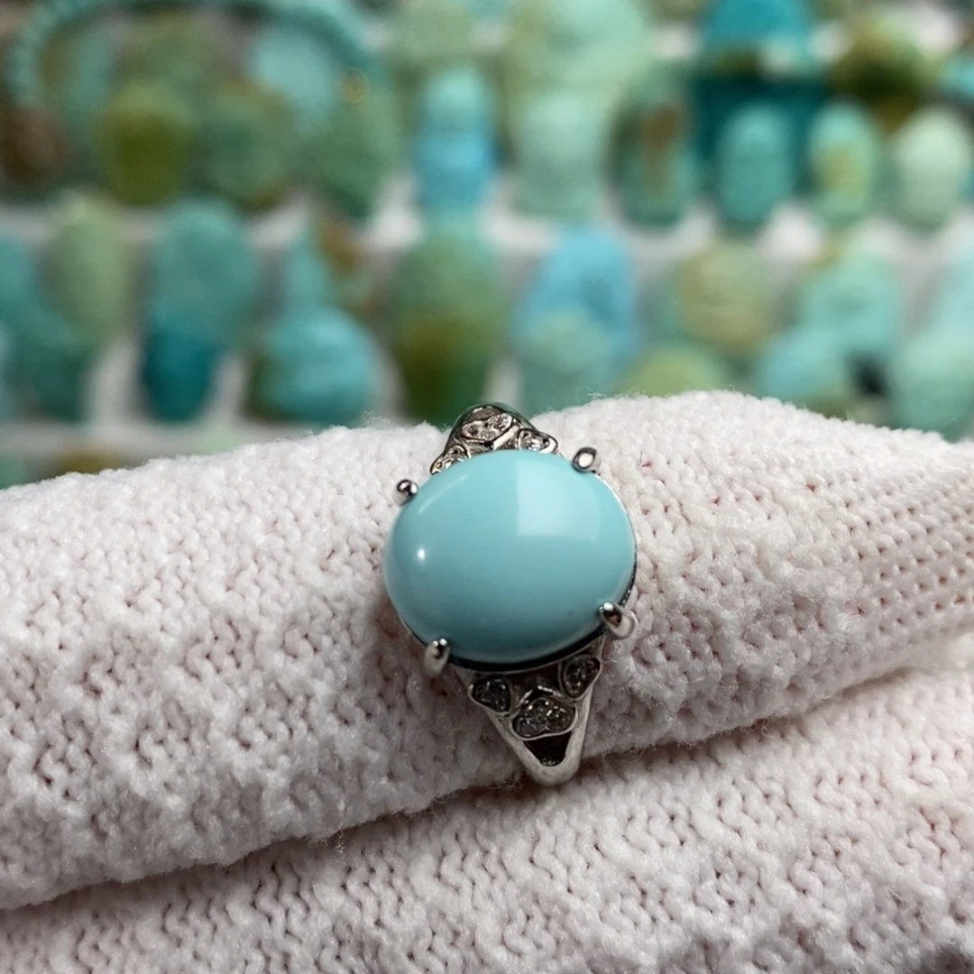 绿松石银S925镶嵌绿松石