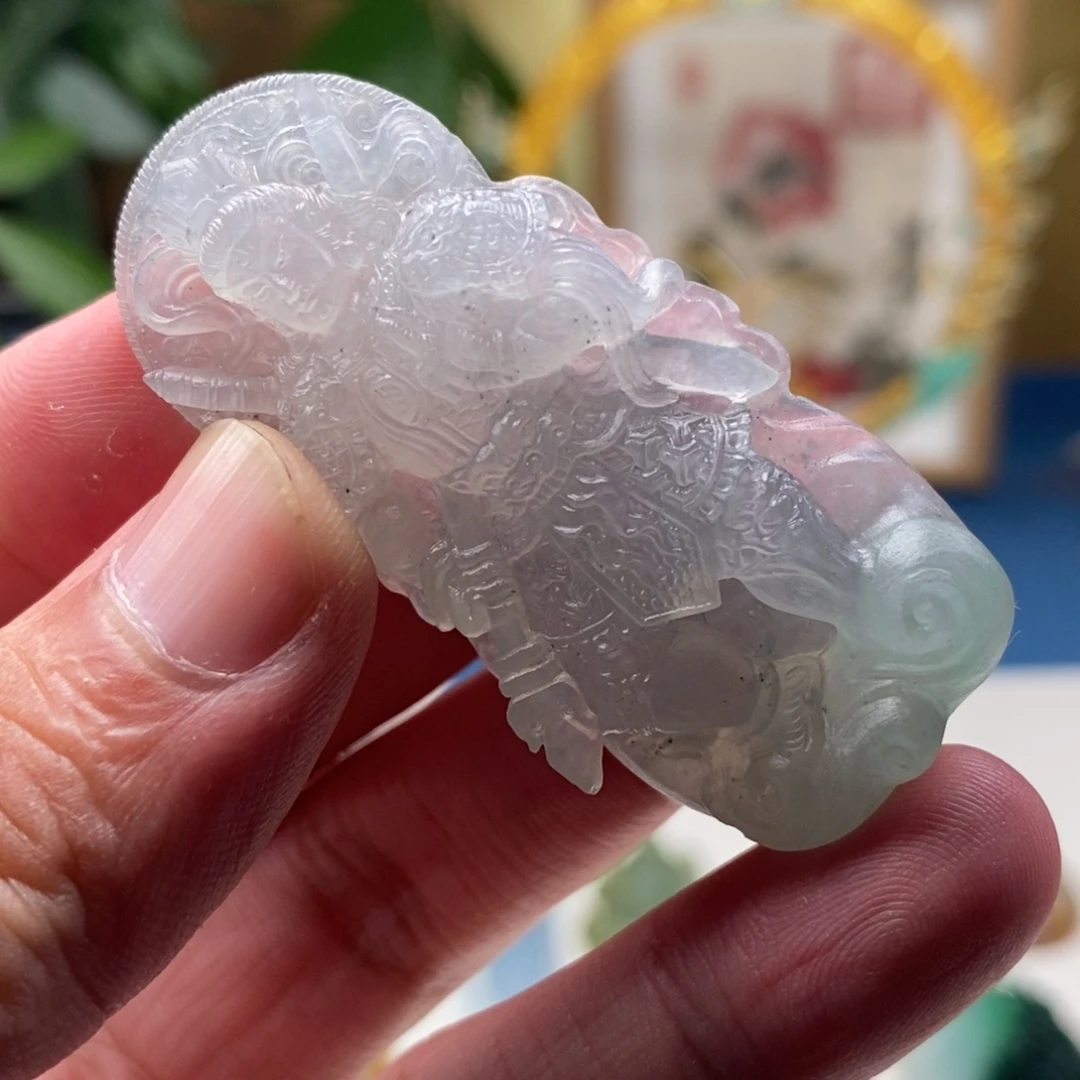 定制翡翠未镶嵌缅甸翡翠二郎显圣真君