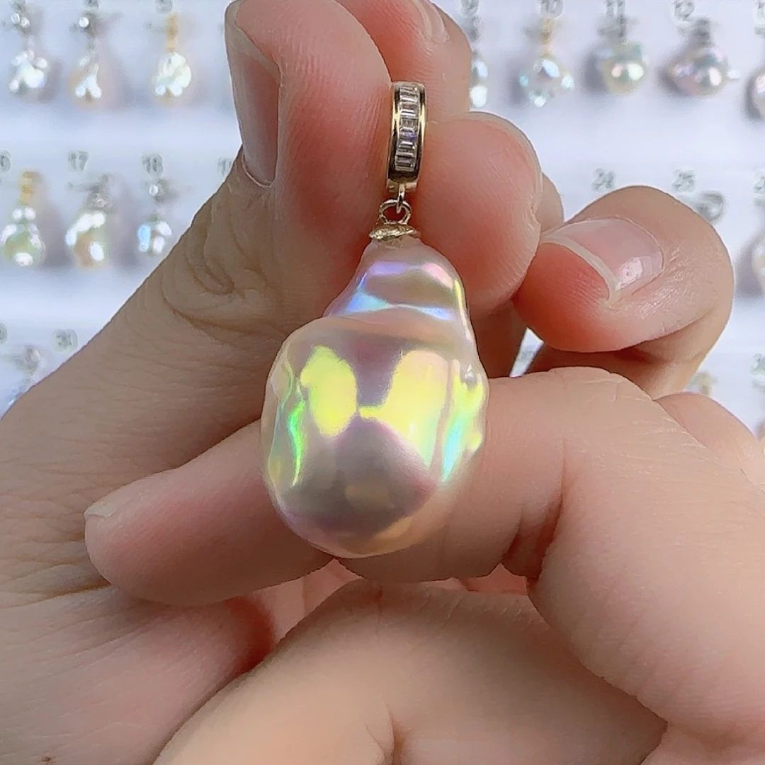 淡水珍珠吊坠(不含链)未镶嵌哮*