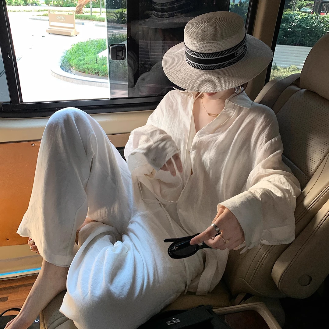 "氧吧亚麻系列"松弛世界里的浪漫主义~100亚麻衬衫/长裤/短裤系列