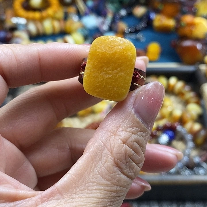 未镶嵌蜜蜡戒指项链