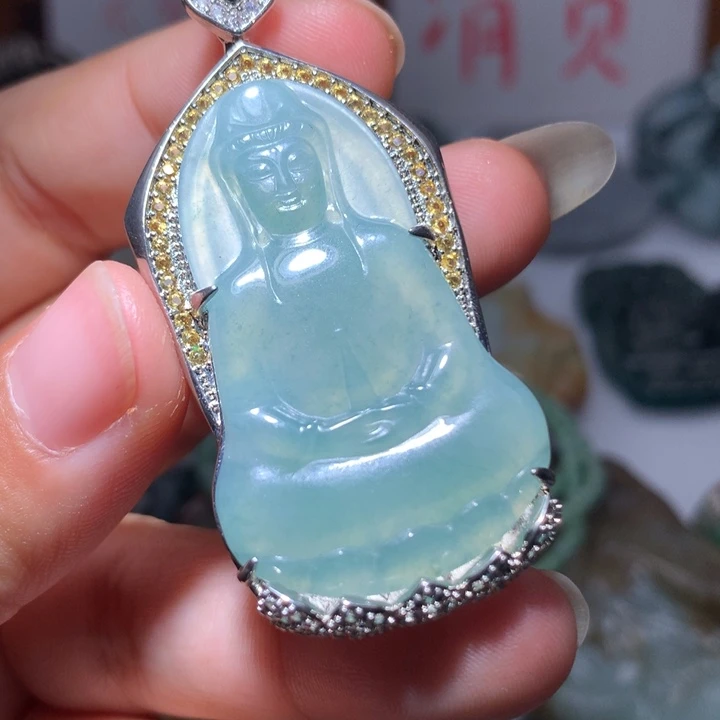 翡翠颈饰未镶嵌保真天然A货翡翠