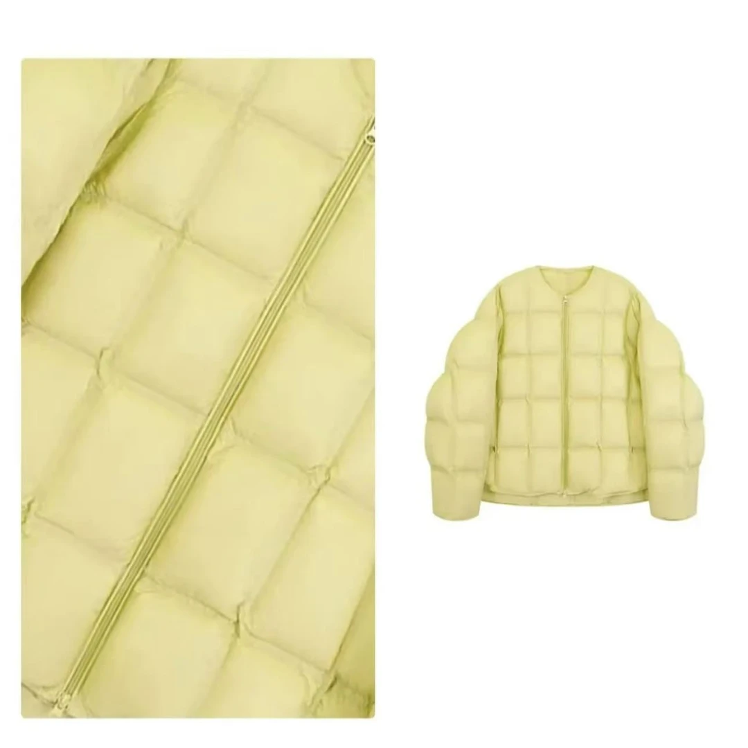 【AZ-泡芙方块羽绒服】新国标90白鸭绒韩版加厚潮流羽绒服冬装