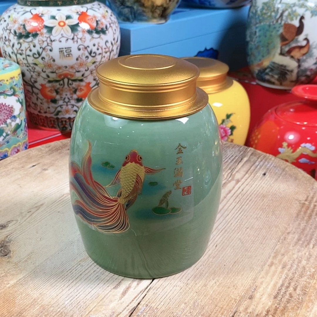 【闪购商品】瓷片陶瓷茶叶罐密封罐