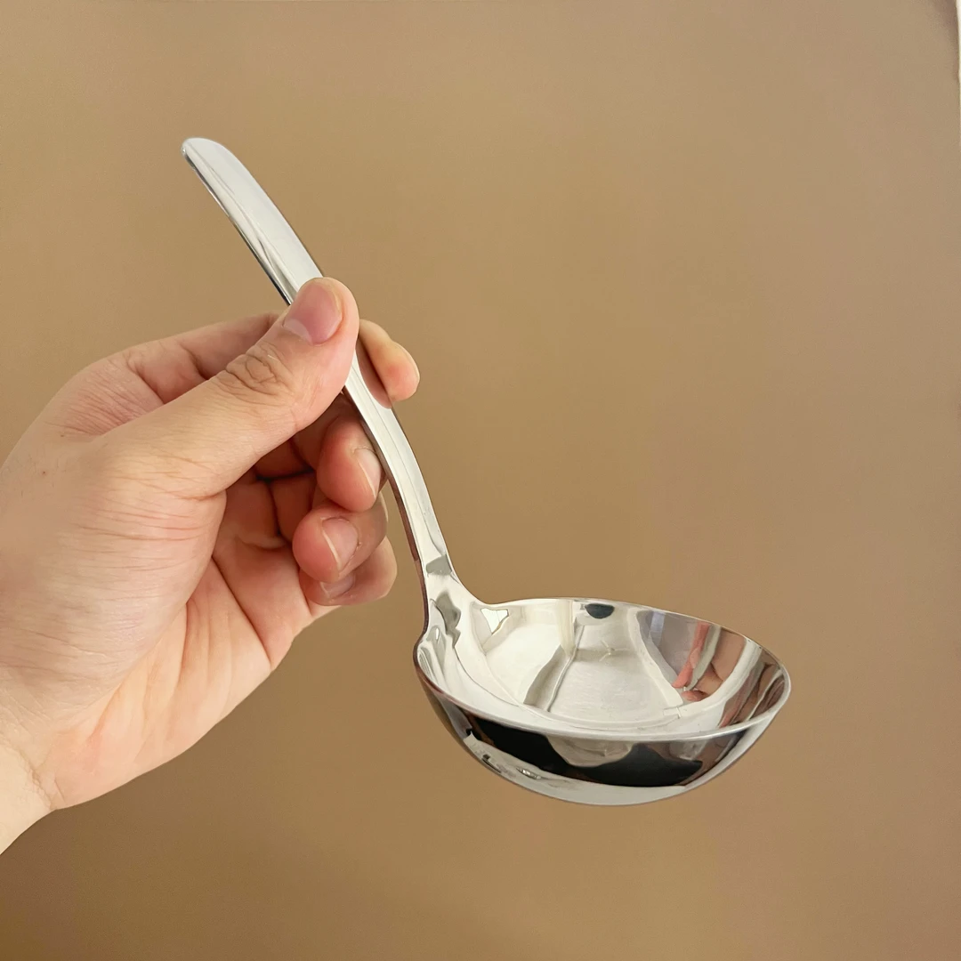 加厚加深304不锈钢汤勺家用大勺子短柄火锅汤匙粥勺盛汤米面勺子