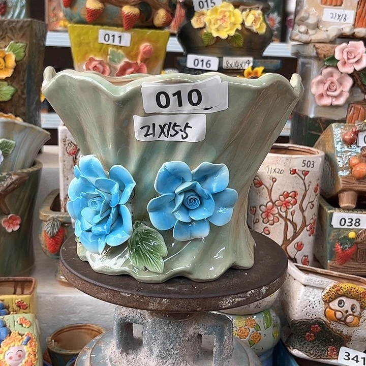 紫砂花盆粗陶材质多肉花盆