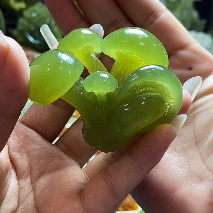 蛇纹石玉合金手把件