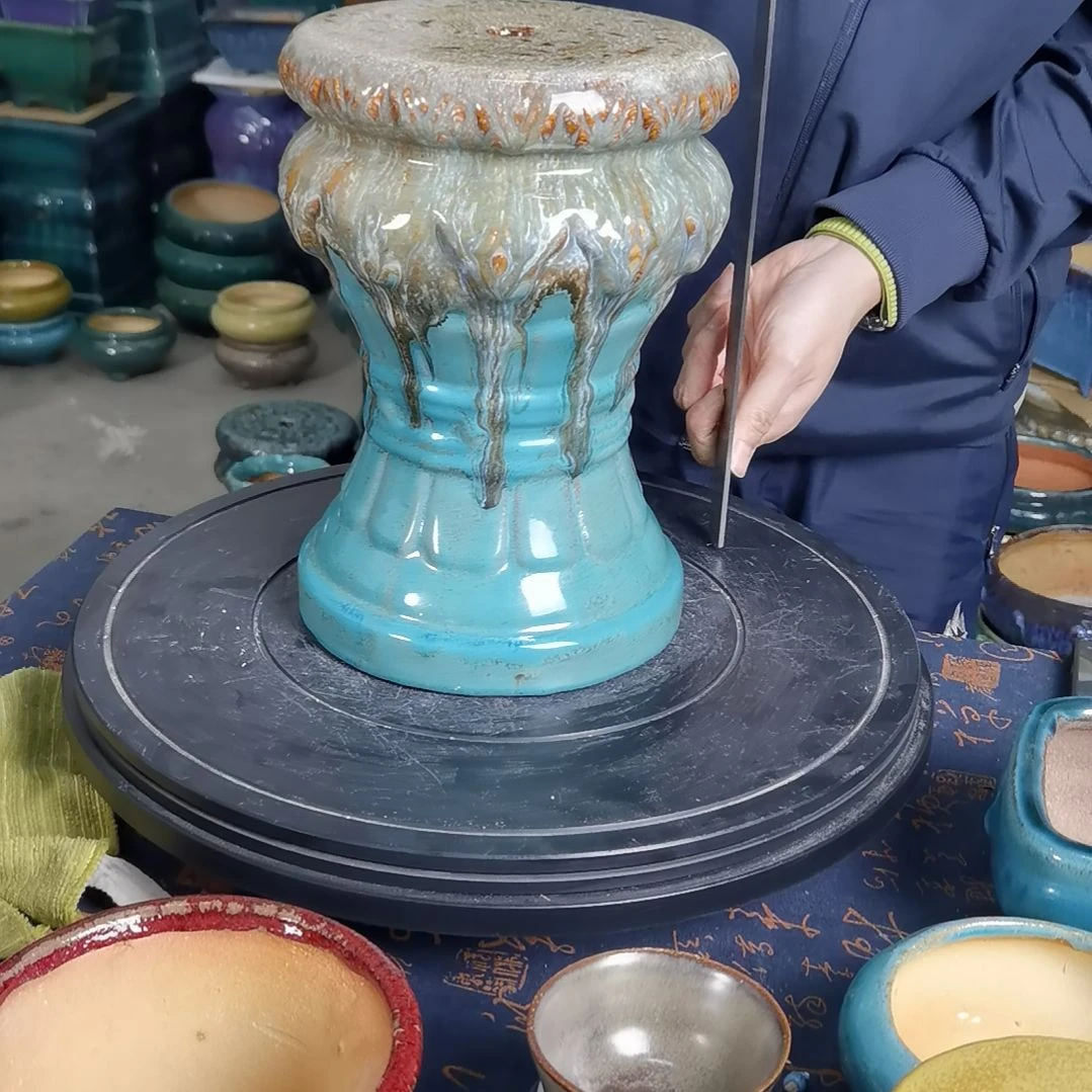 面17高27石湾花盆默认微瑕