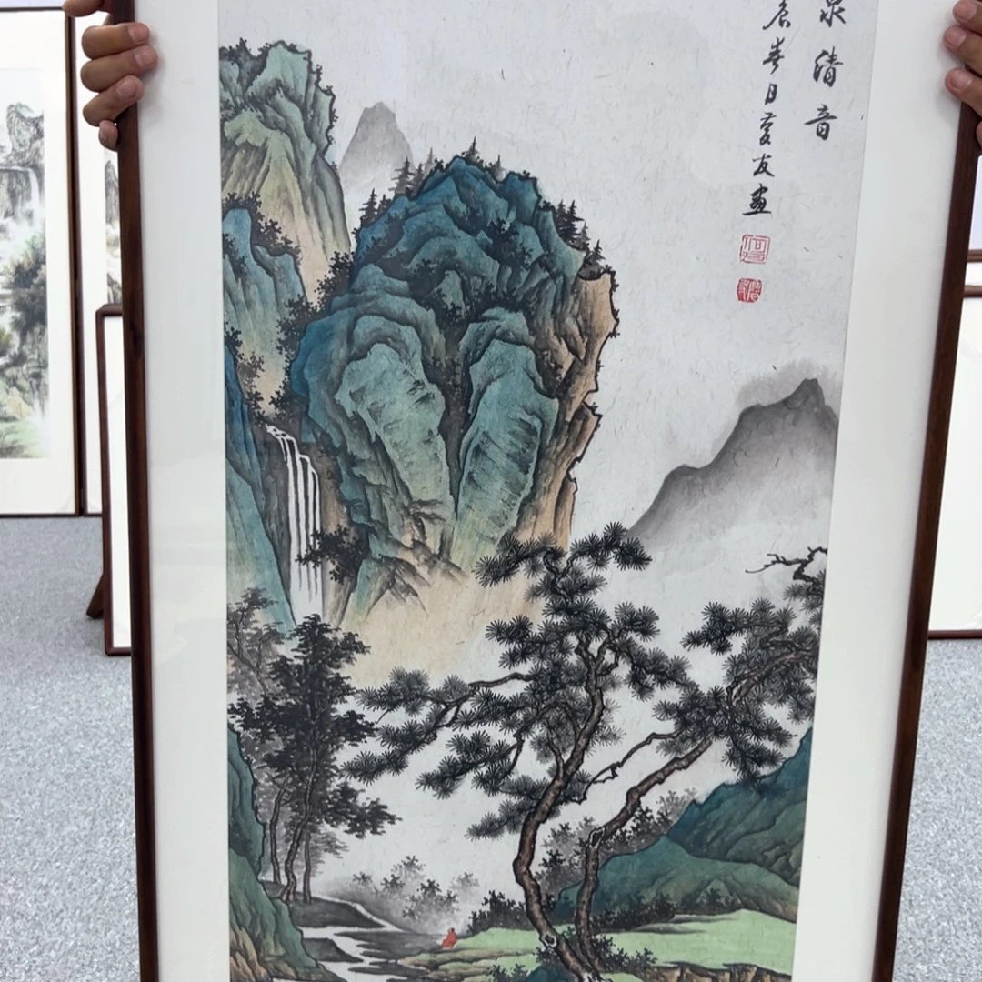 国画国画作品带框120*60