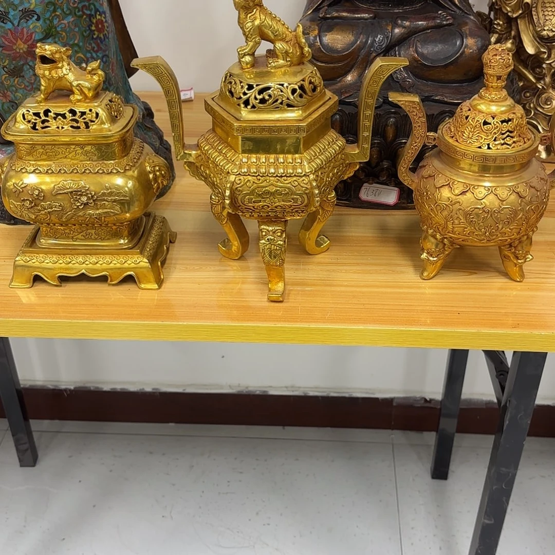 老***童黄铜铜器摆件制作工艺精湛