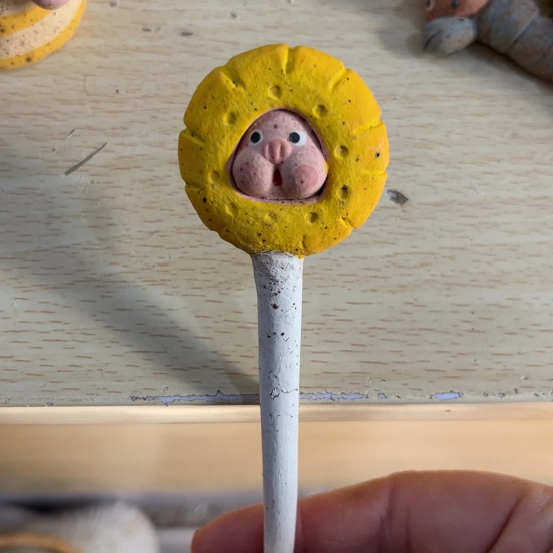 泥塑古镇炻陶花盆