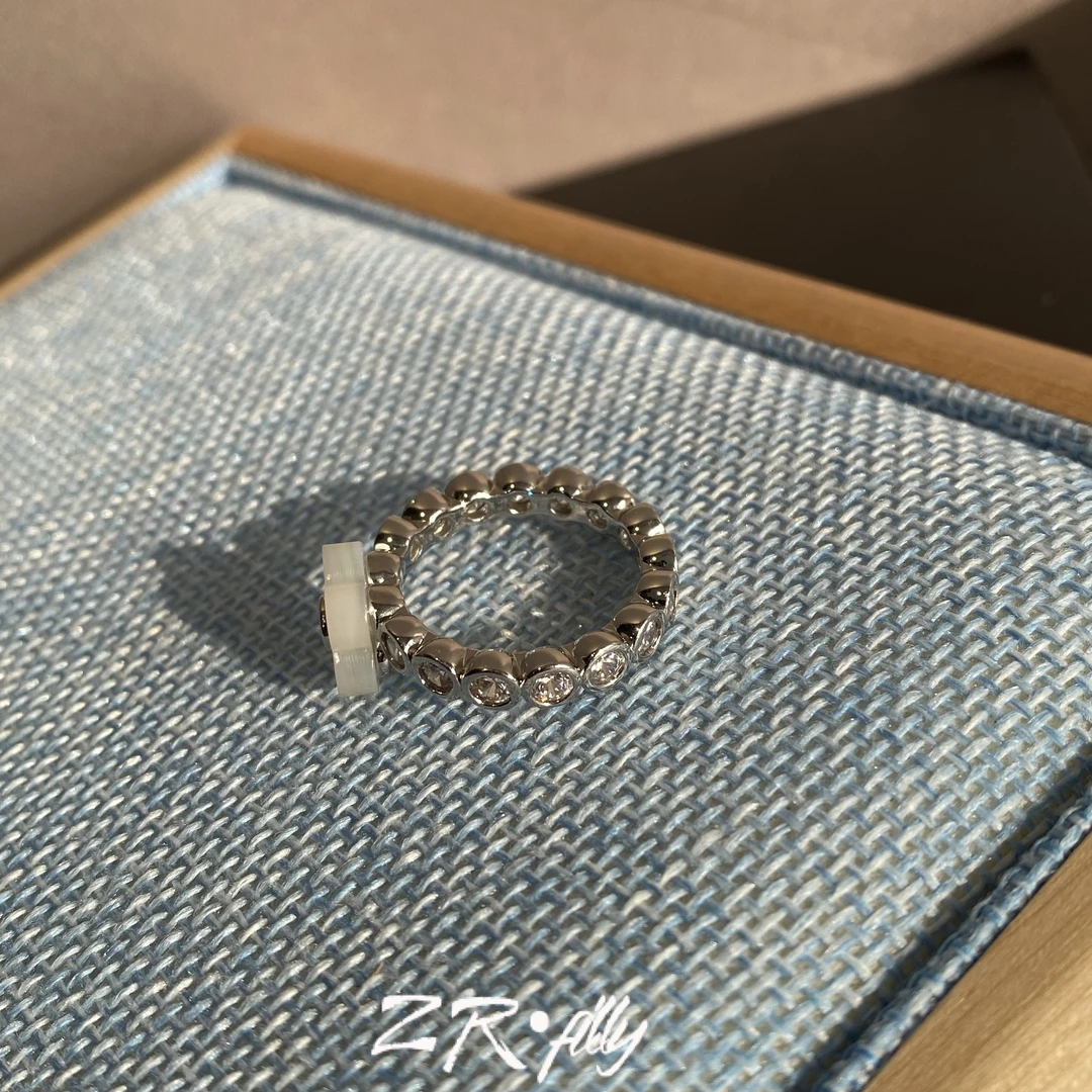 铜合金莫桑石戒指 铜合金时尚个性戒指 轻奢百搭戒指5122