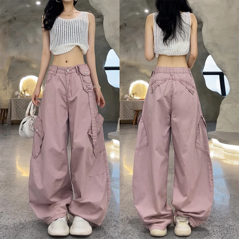 30021美式复古薄款夏季工装裤2025年新款纯色口袋百搭做旧休闲裤
