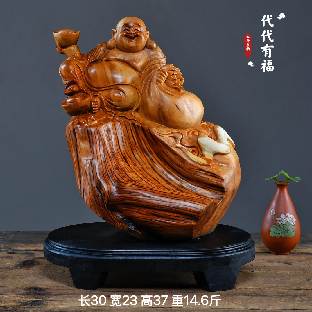 太行崖柏根雕摆件寿星弥勒佛达摩财神观音天然随型木雕雕件工艺品