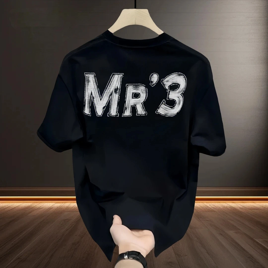 重磅ins夏季新款潮流痞帅重磅纯棉短袖t恤修身圆领男士上衣体恤男