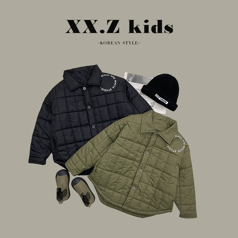 【小首尔】冬装儿童韩版字母宽松两色翻领HBB3347