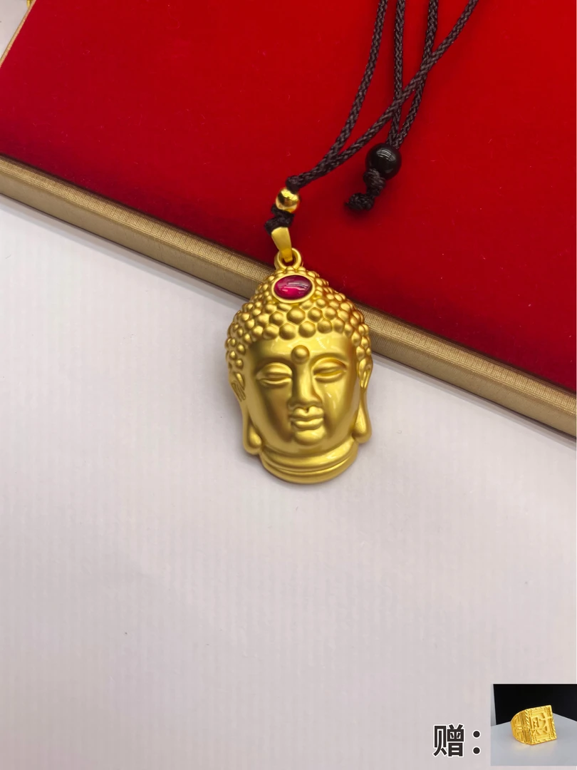 【直播专属】如来佛头红宝石吊坠佛像