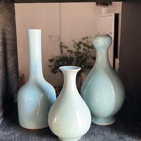 壶汝瓷各款花瓶微瑕漏